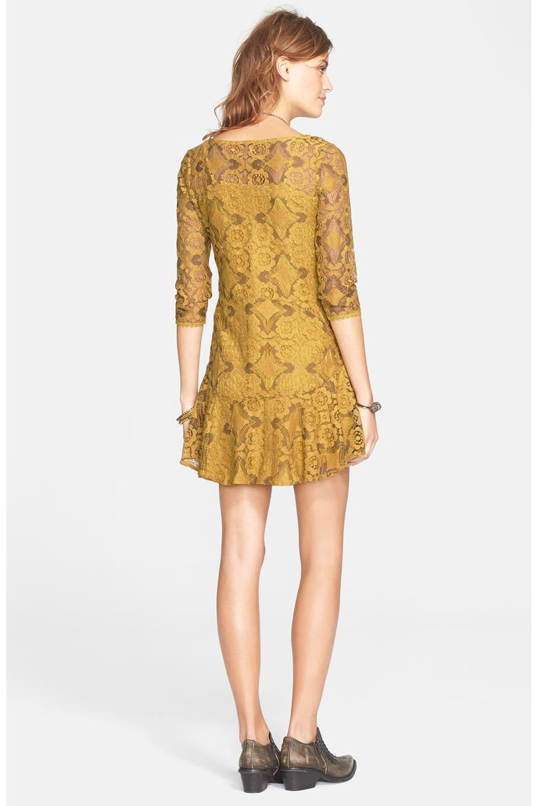'Walking to the Sun' Fit & Flare Dress, Alternate, color, DANDELION