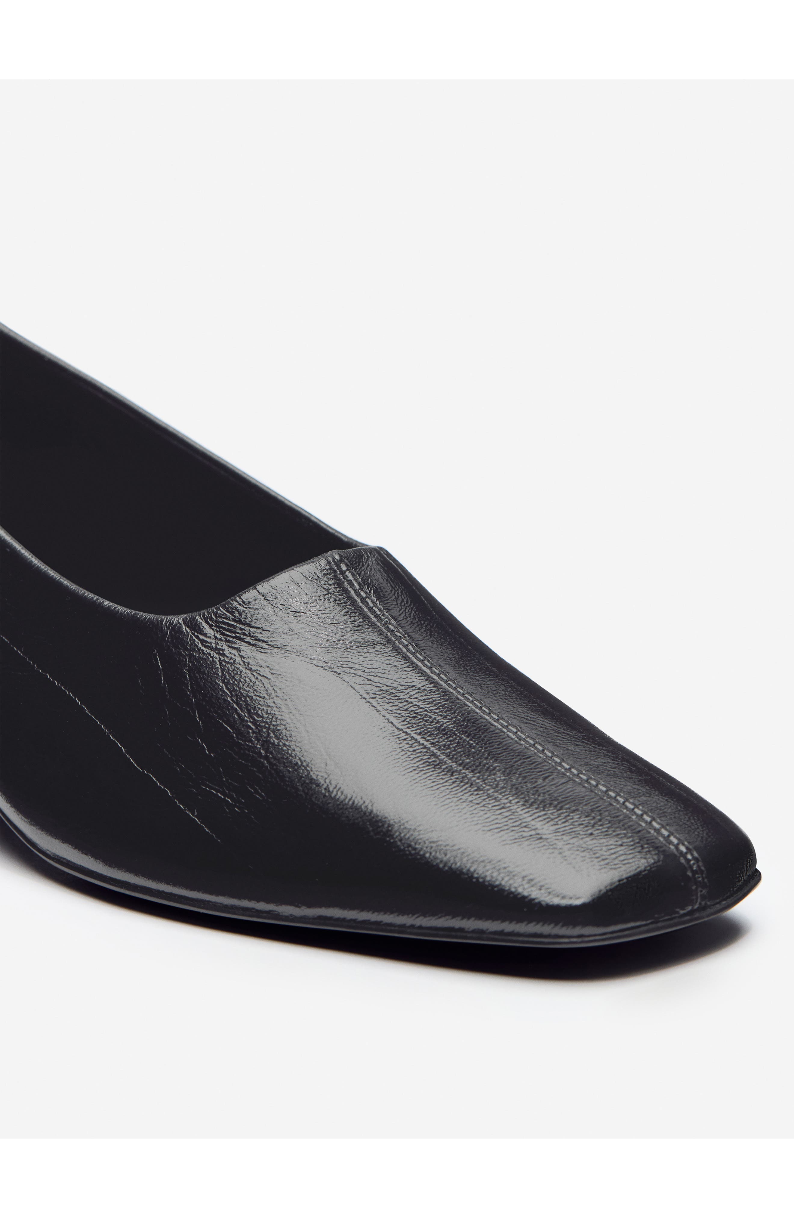 Reformation Inez Square Toe Pump, Alternate, color, Black Eel