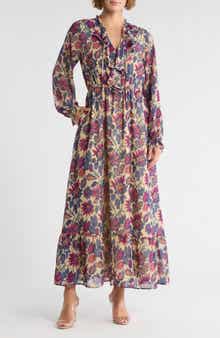 Melrose and Market Long Sleeve Chiffon Maxi Dress