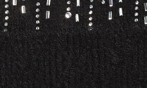 Natasha Stroke Crystal Beanie In Black