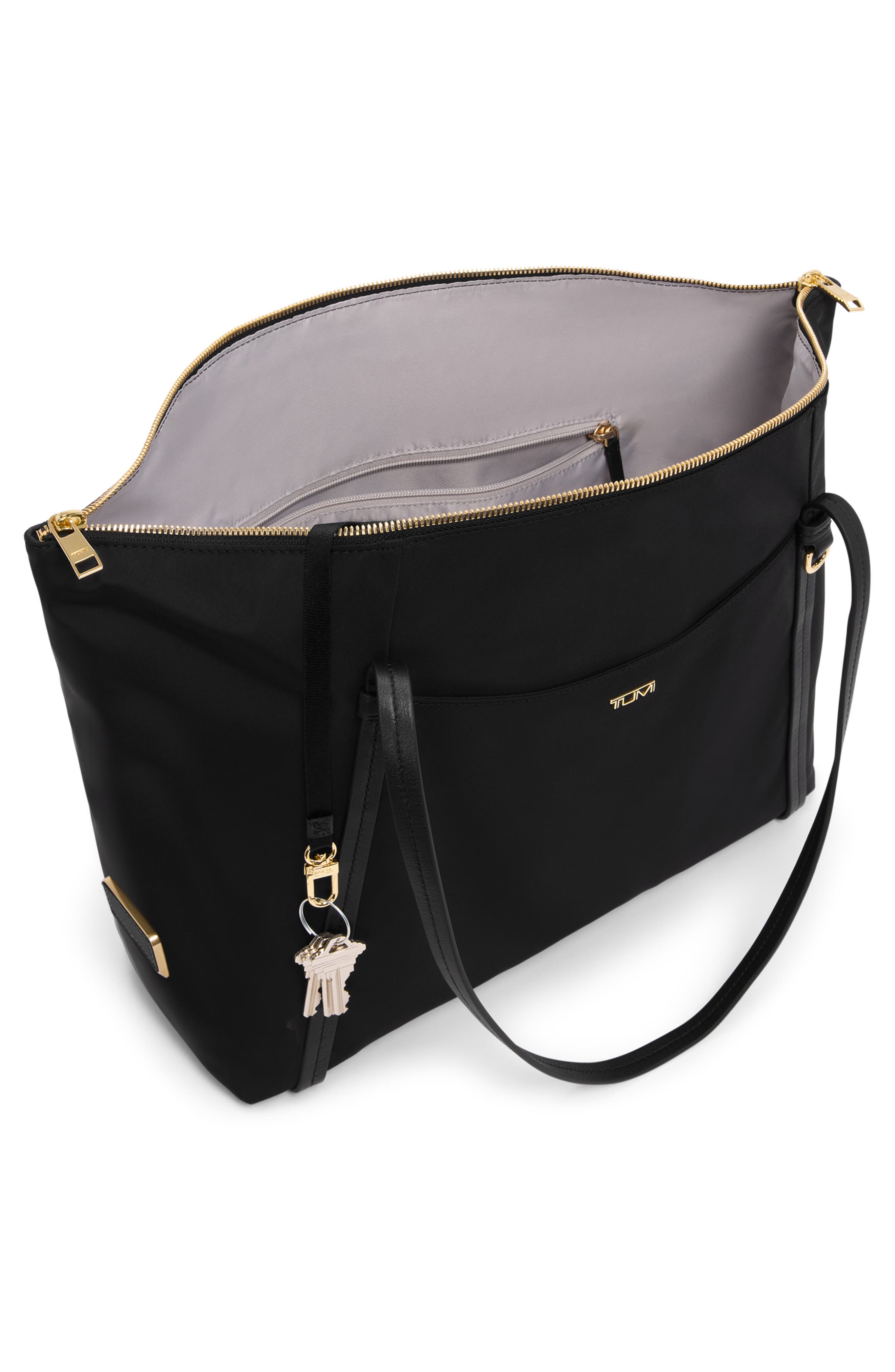 TUMI Q Tote, Alternate, color, Black/ Gold