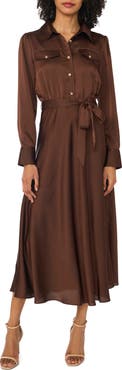 Ted Baker Isabelle Long Sleeve Belted Shirtdress