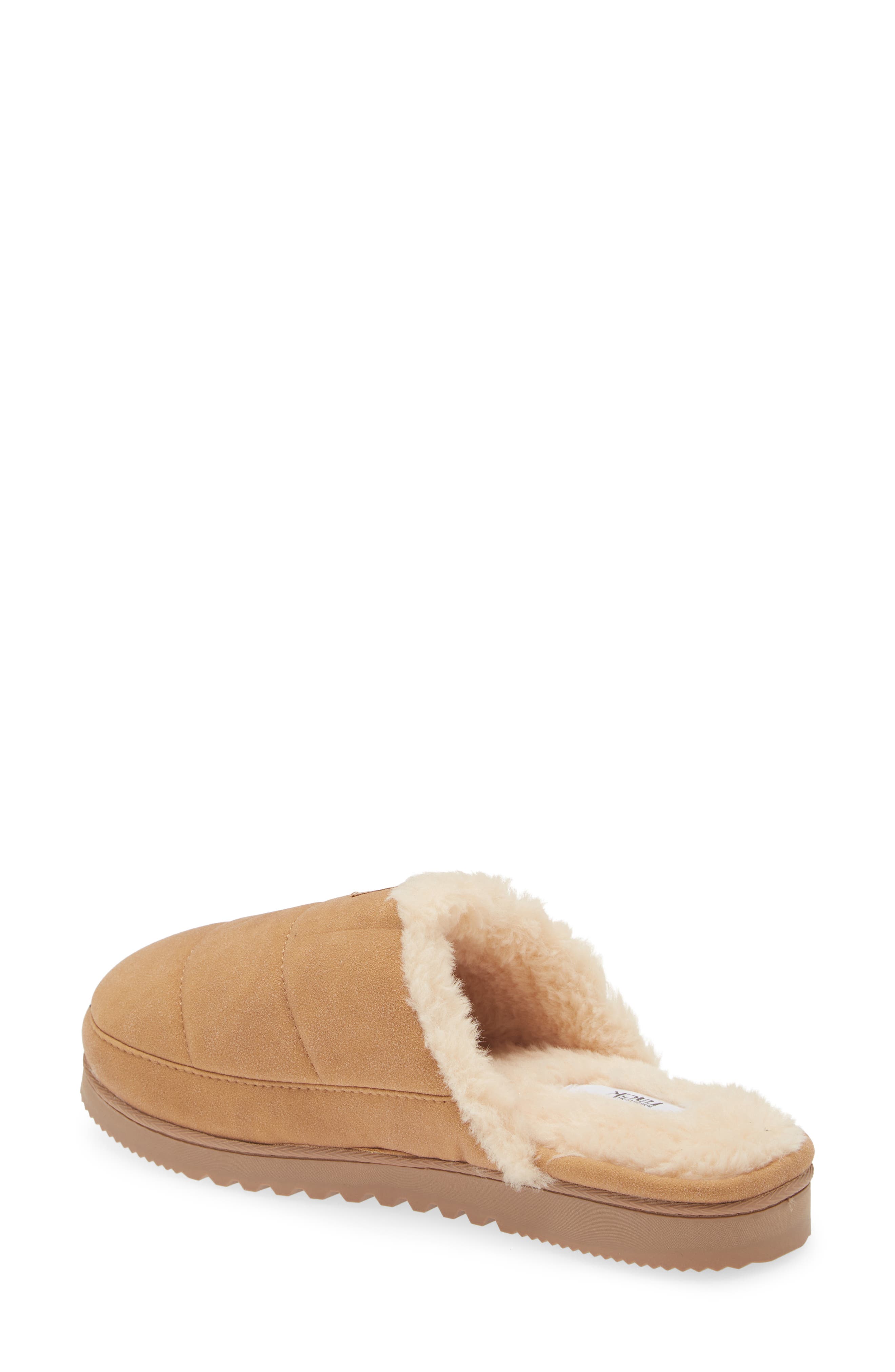 Keegan Faux Fur Lined Quilted Scuff Slipper, Alternate, color, BEIGE SAND