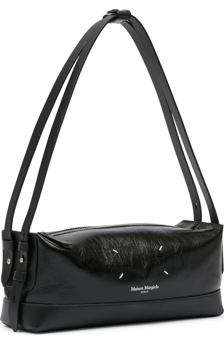 Maison Margiela Small Belt Leather Baguette Shoulder Bag, Alternate, color, Black/ Black