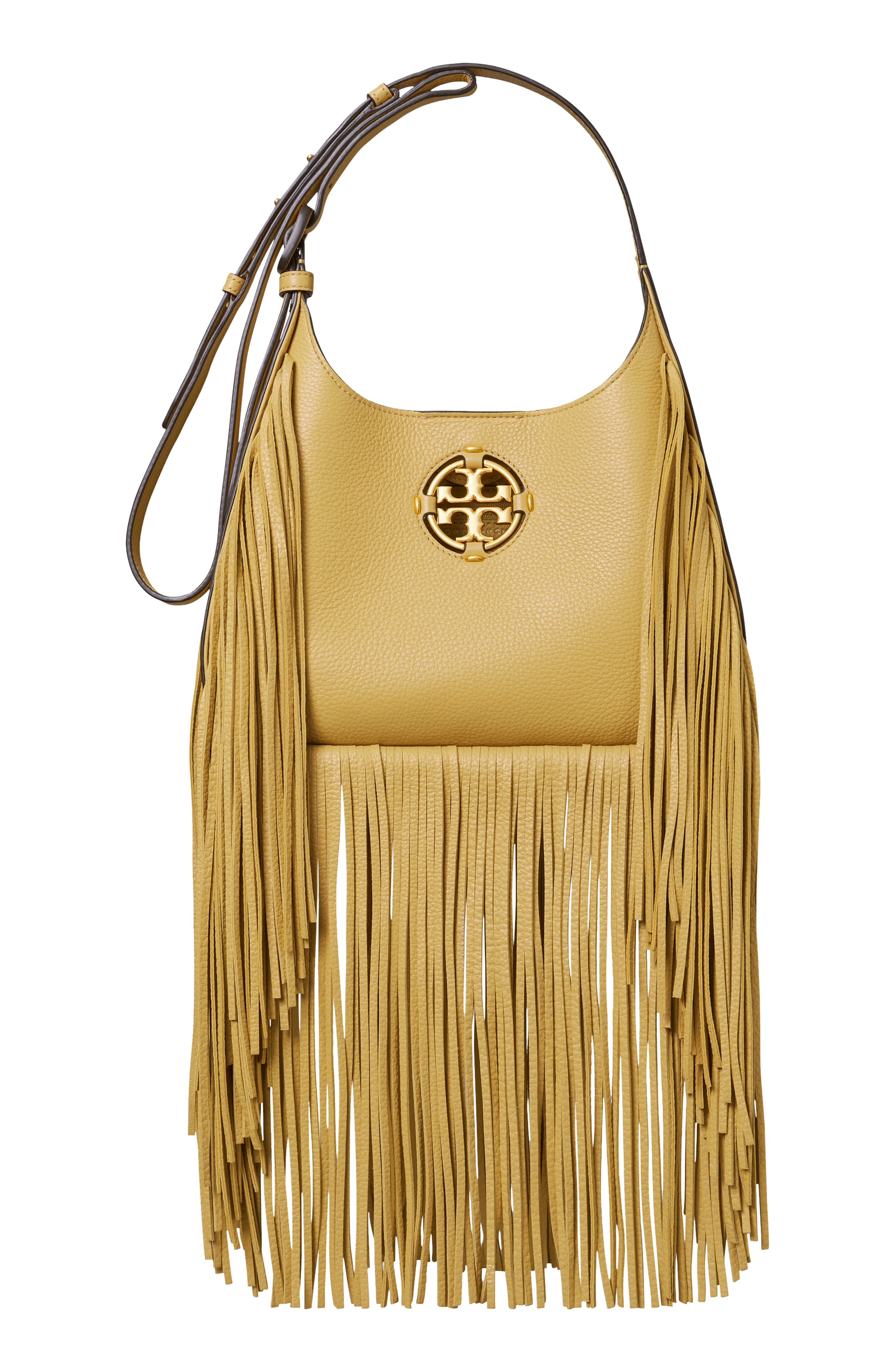 Tory Burch Miller Fringe Small Leather Shoulder Bag, Main, color, 