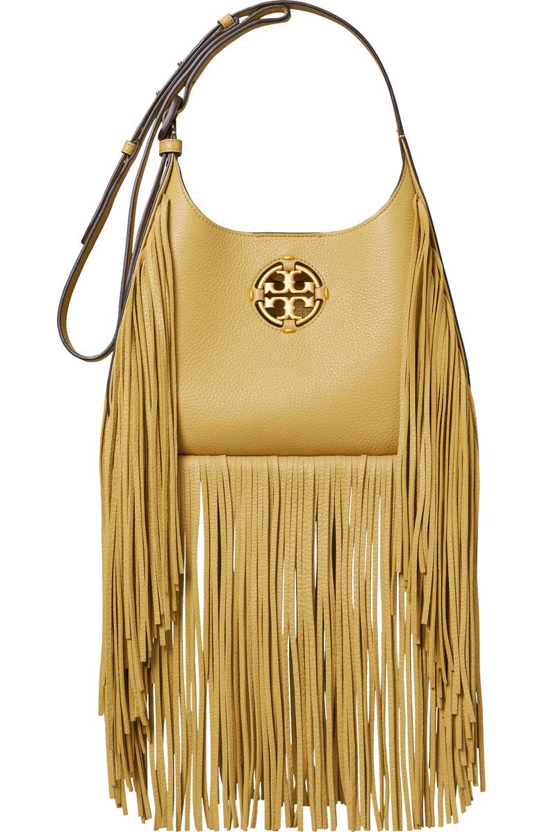 Tory Burch Miller Fringe Small Leather Shoulder Bag, Main, color,