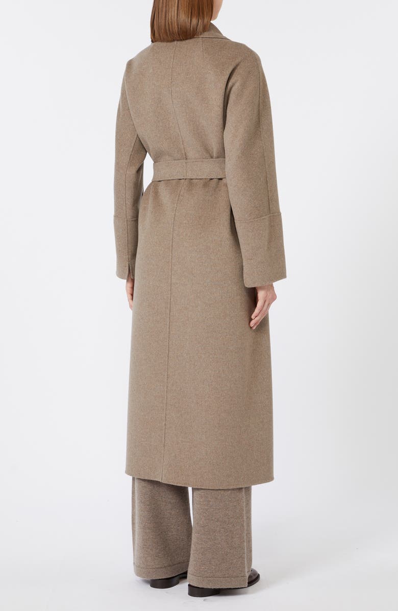 Max Mara Elisa Belted Wool Double Face Coat, Alternate, color, Medium Grey