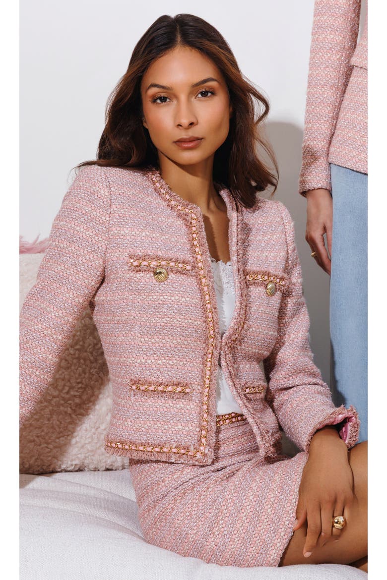 Betsy Tweed Blazer, Alternate, color, Pink Multi