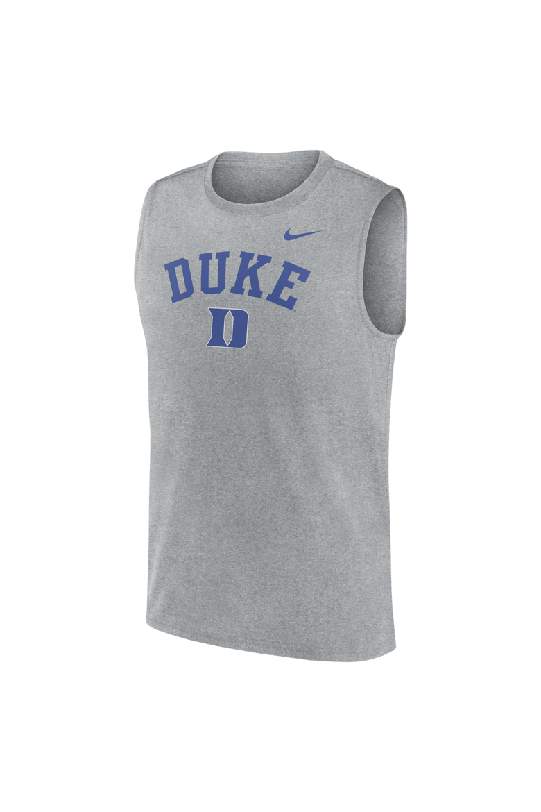 Men's Nike Heather Gray Duke Blue Devils Primetime Legend Arch Dri-FIT Muscle Tank Top, Alternate, color, Heather Gray