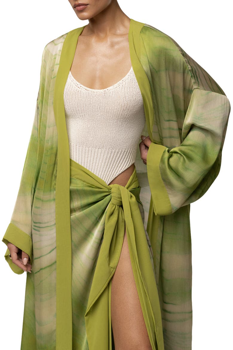 Bahía Satin Duster, Alternate, color, Green