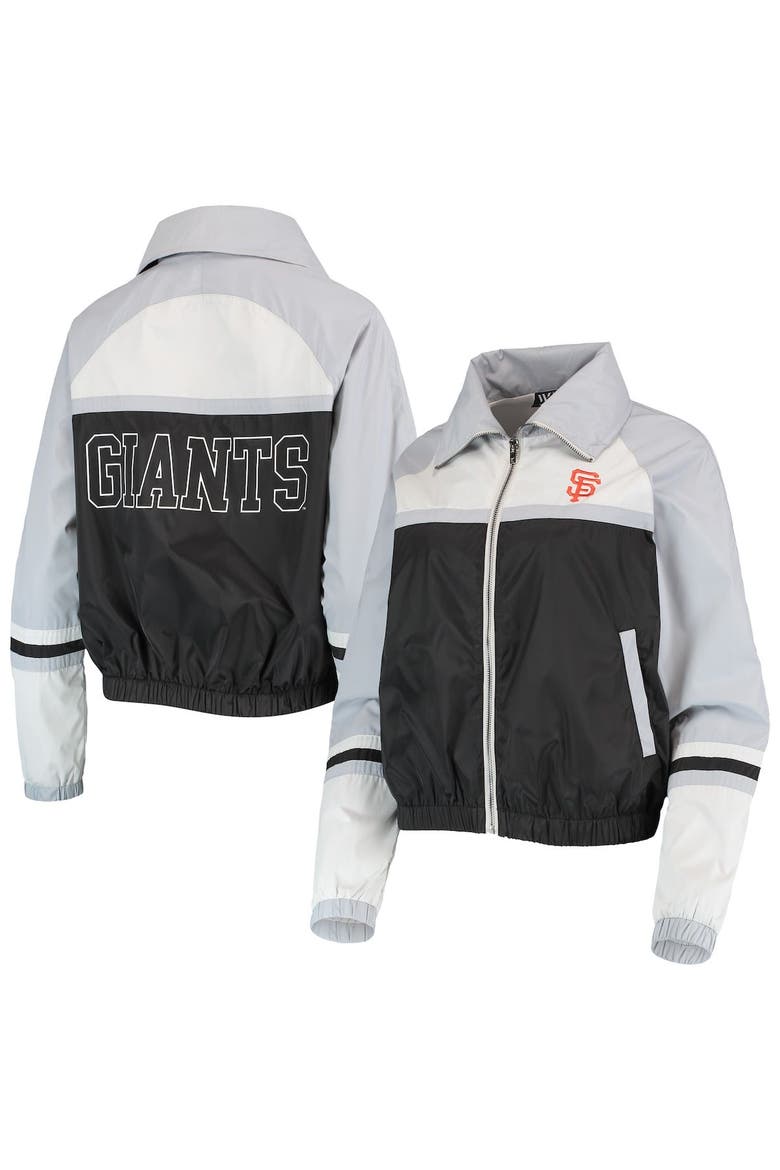 Women's The Wild Collective Black San Francisco Giants Colorblock Track Raglan Full-Zip Jacket, Main, color, Black