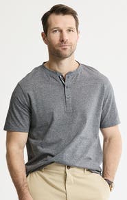 JACHS Luxe Knit Short Sleeve Henley Shirt