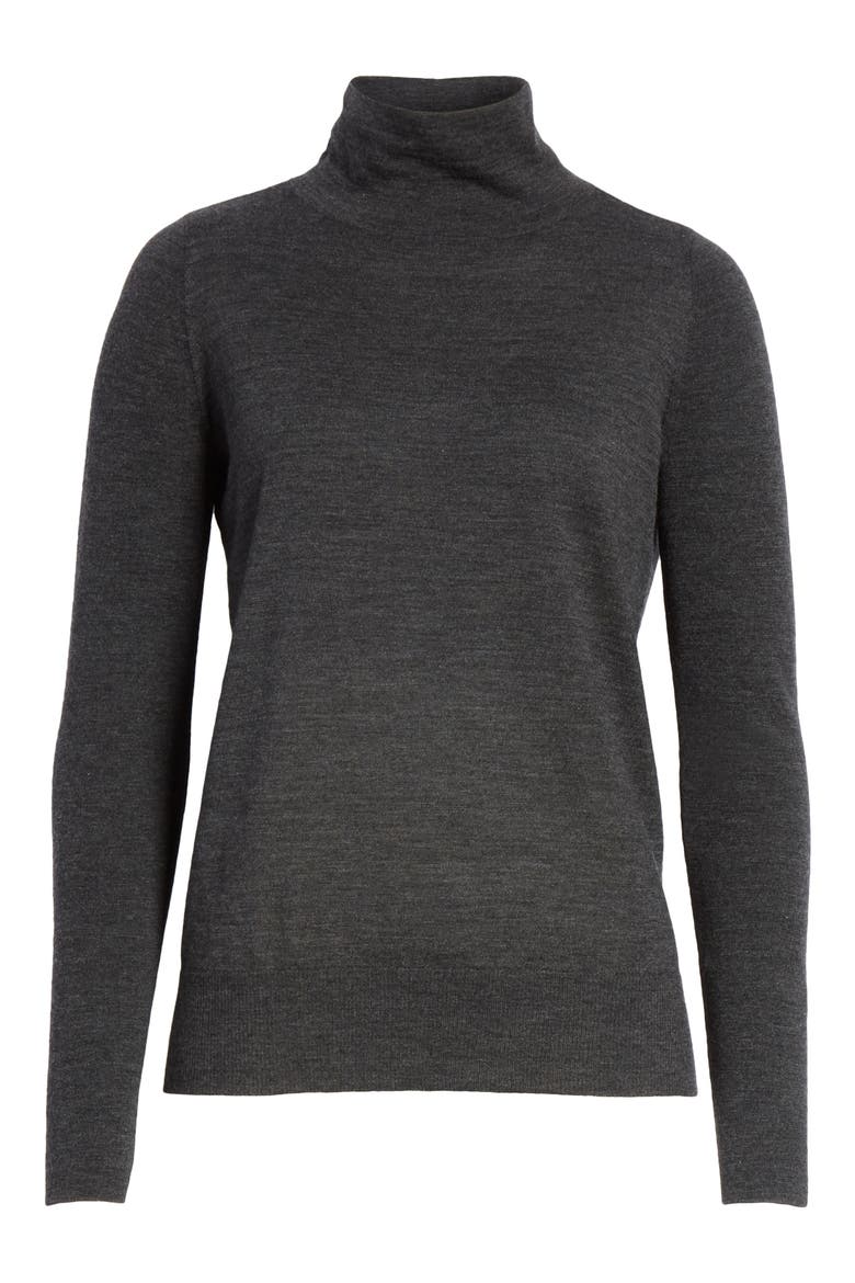 Merino Wool Modern Turtleneck Sweater, Alternate, color, SMOKE