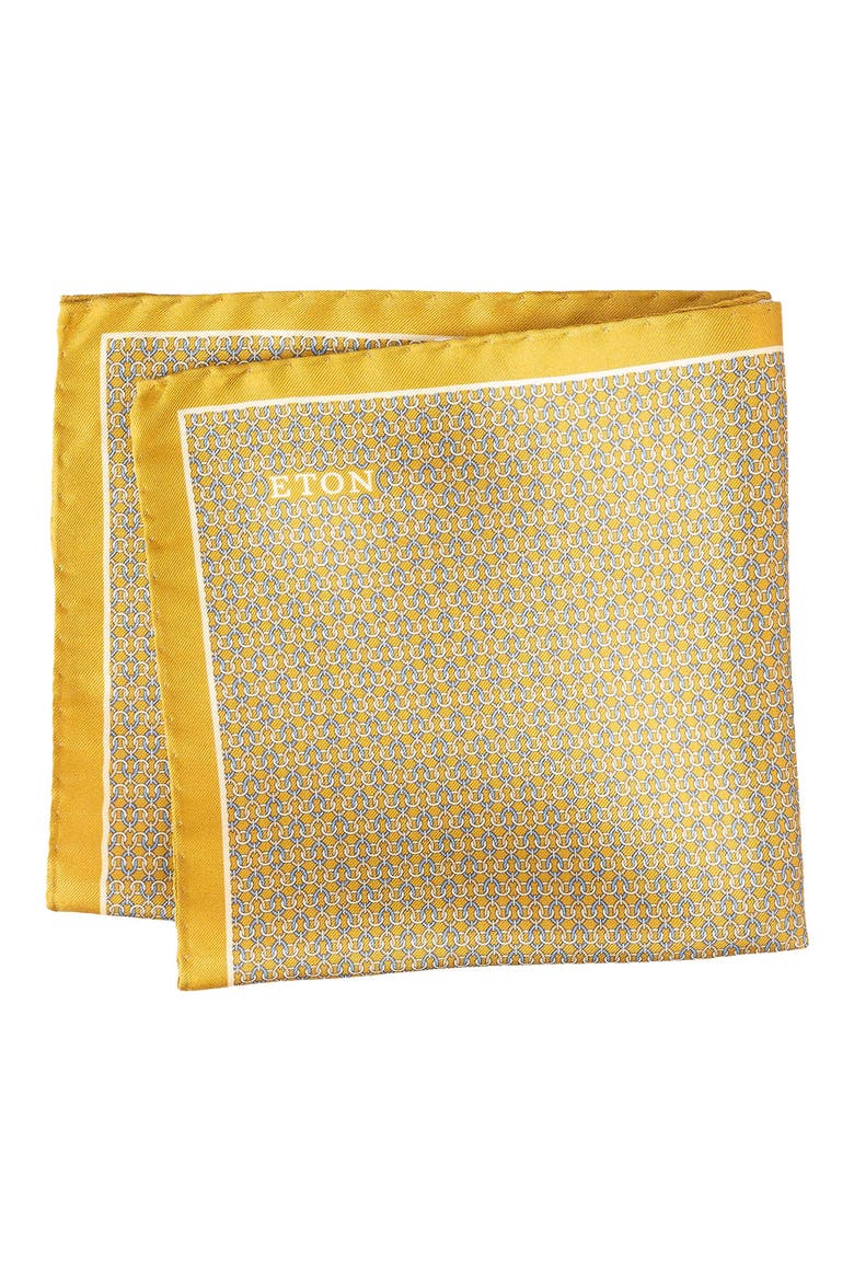 Geometric Silk Pocket Square, Main, color, LIGHT YELLOW