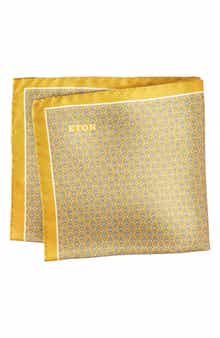 Eton Geometric Silk Pocket Square