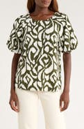 Tommy Bahama Inlet Ikat Print Linen Blend Top
