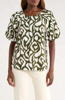 Tommy Bahama Inlet Ikat Print Linen Blend Top