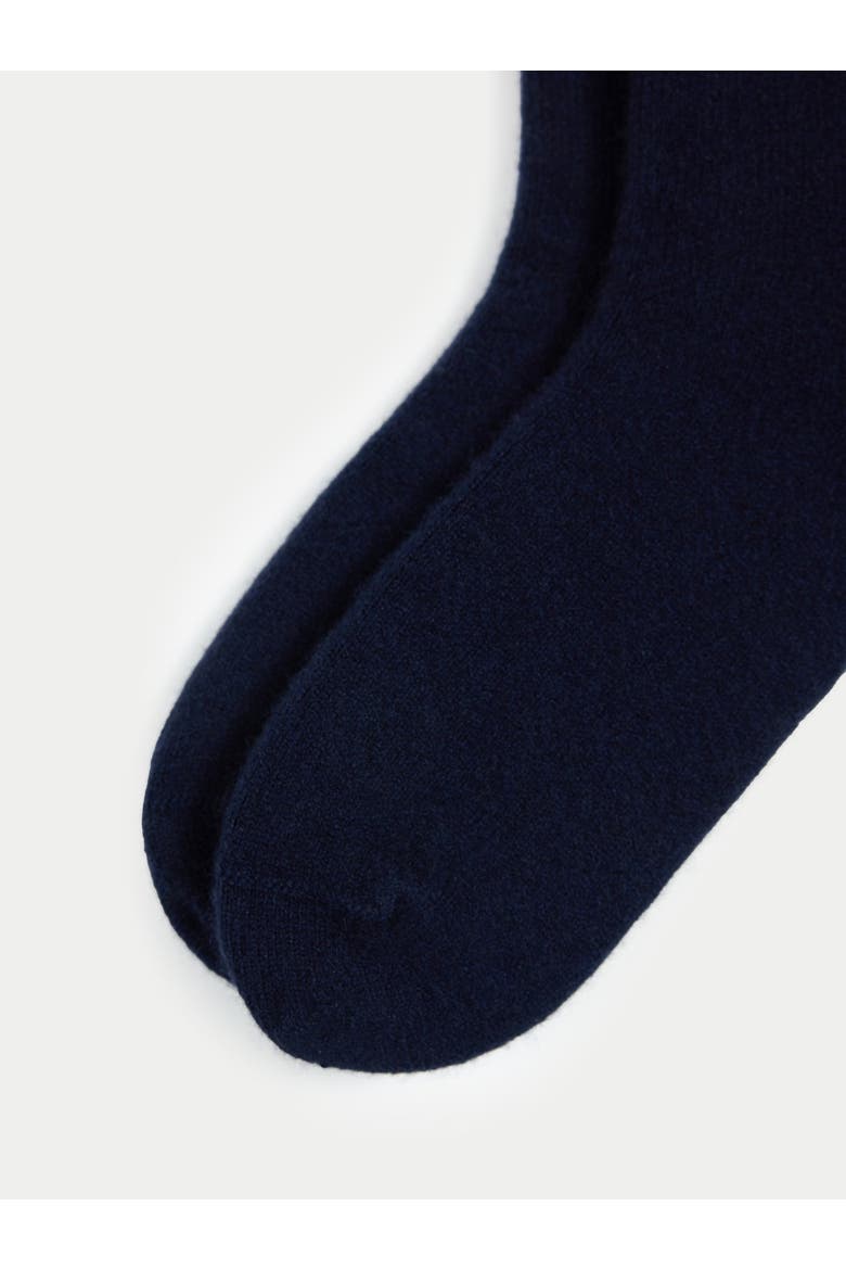 Unisex Cashmere Jersey Knit Bed Socks, Alternate, color, navy blazer