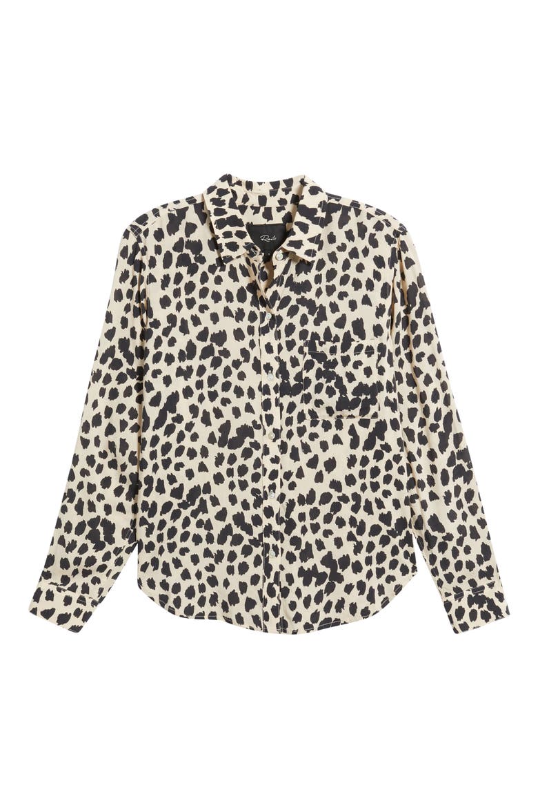 Josephine Snakeskin Print Button-Up Shirt, Alternate, color, TAUPE SPOTTED
