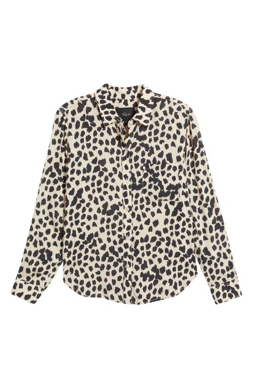 Rails Josephine Snakeskin Print Button-up Shirt In Black