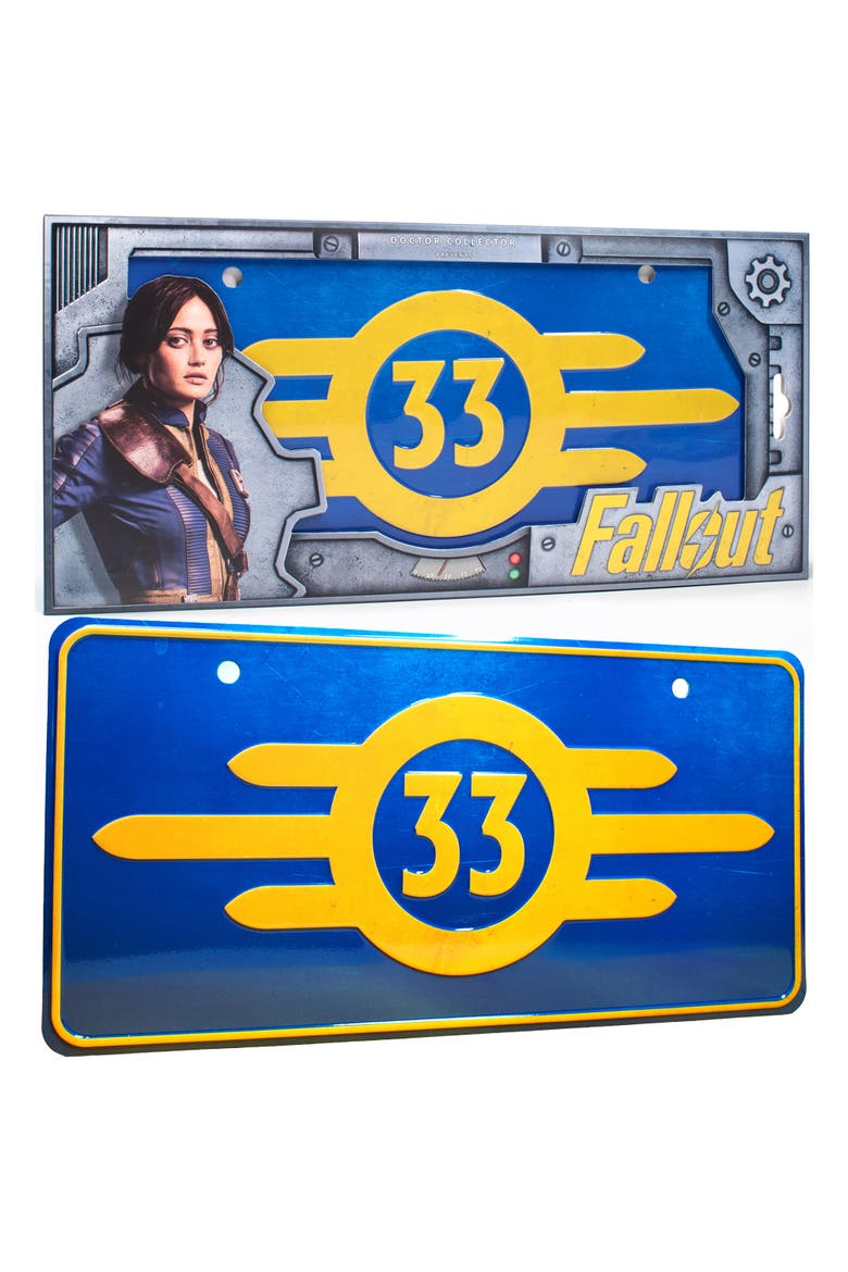 Fallout Vault 33 License Plate, Official Decor, 13.19x 6.3 Inches, Alternate, color, Multicolored