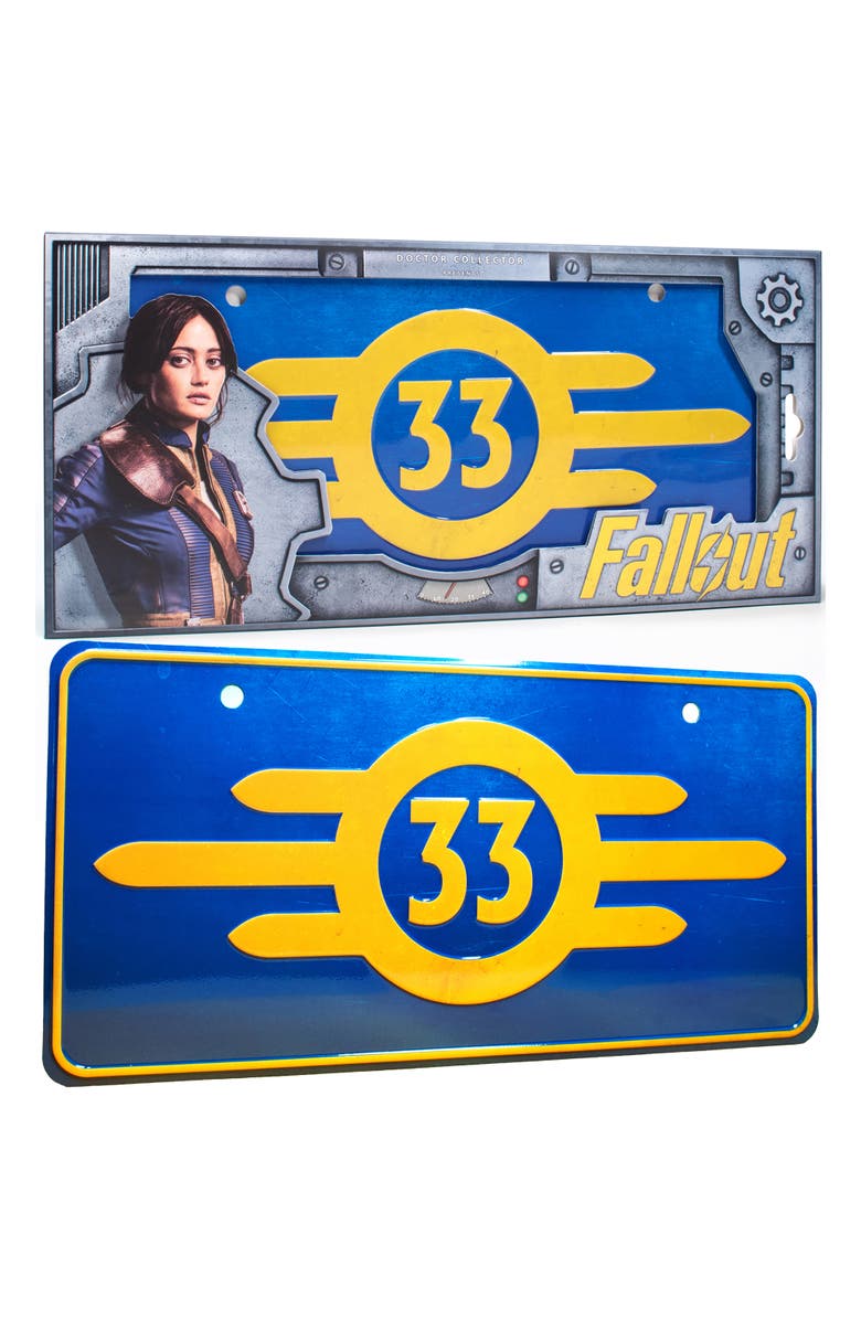 Doctor Collector Fallout Vault 33 License Plate, Official Decor, 13.19x 6.3 Inches, Alternate, color, Multicolored