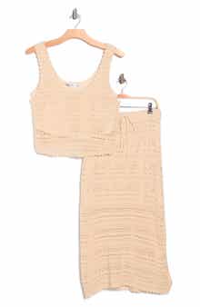 Madden Girl Open Knit Tank & Maxi Skirt Set