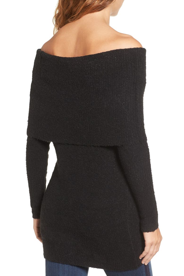 Off the Shoulder Tunic, Alternate, color, BLACK