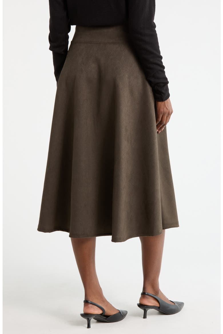 Faux Suede Flare Skirt, Alternate, color, OLIVE