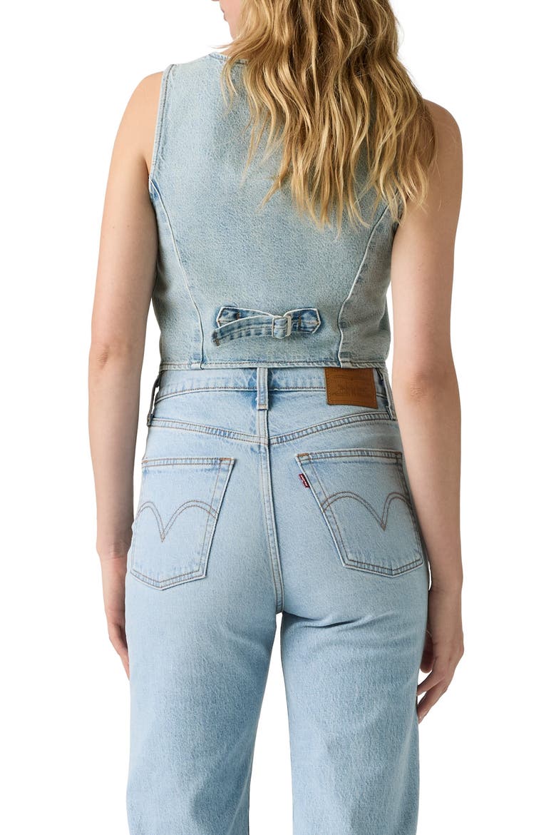 Tailored Denim Vest, Alternate, color, SUMMER JOB VEST