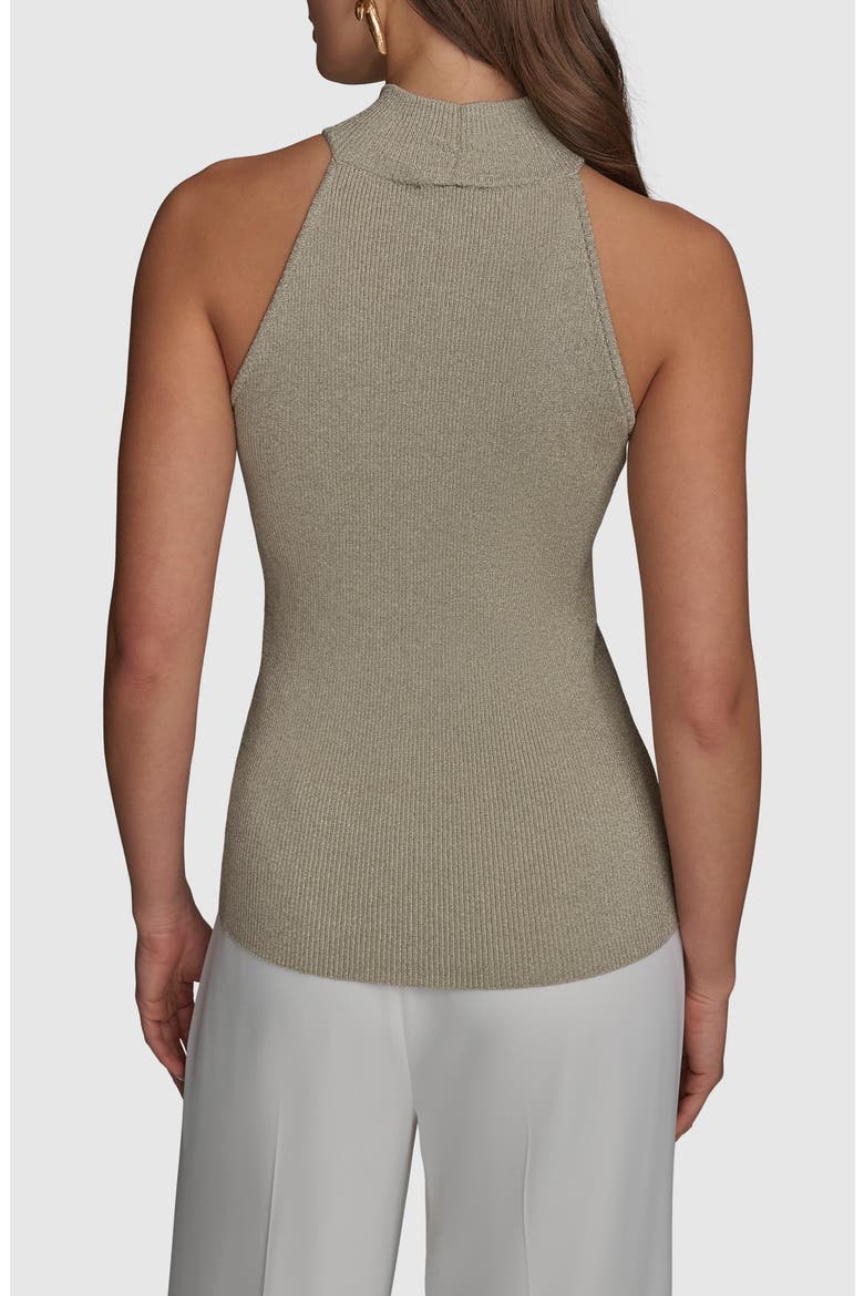 Sleeveless Mock Neck Sweater, Alternate, color, GOLD METALLIC