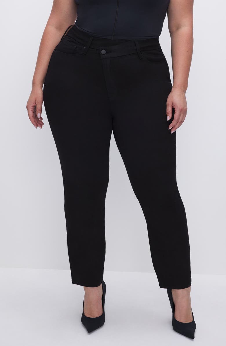 Good American Good Classic Crossover High Waist Jeans, Alternate, color,