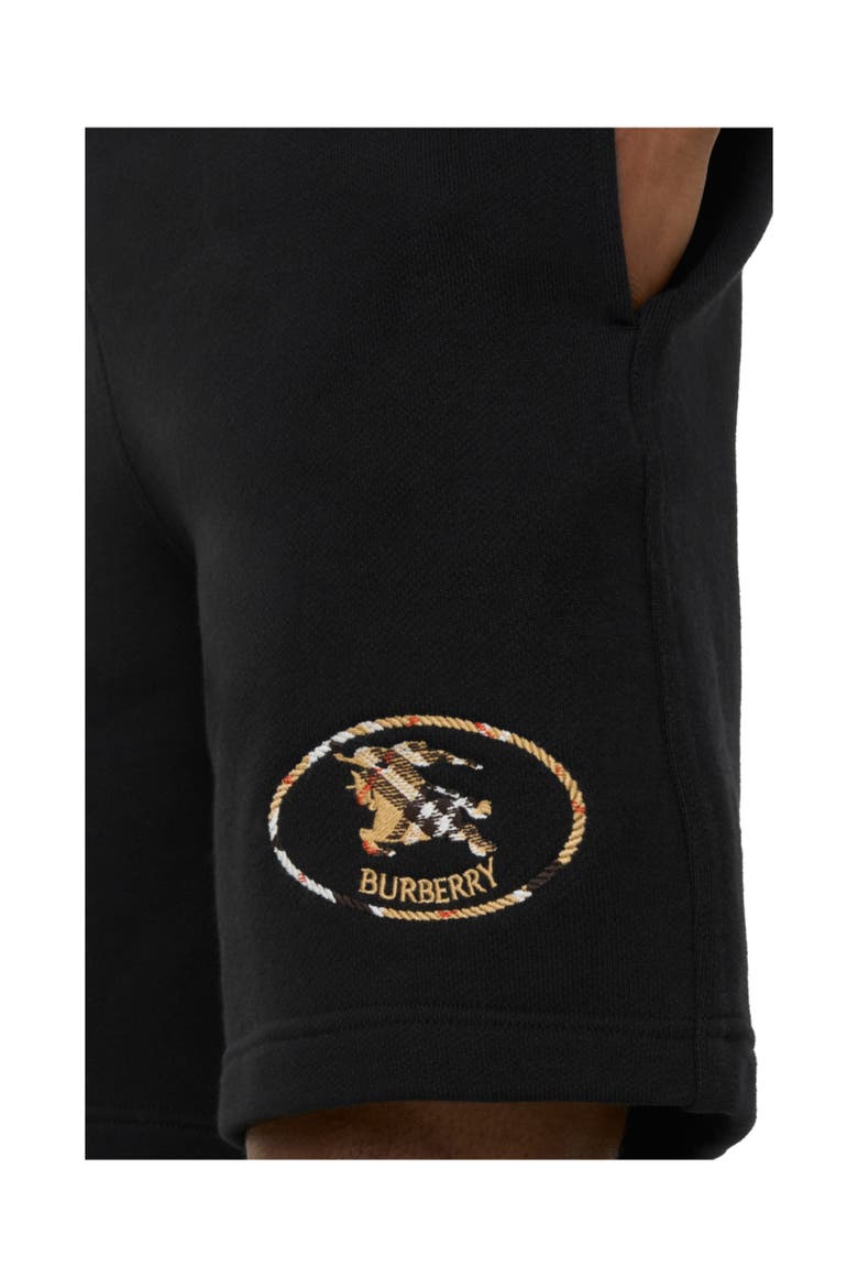 Check Knight Stamp Cotton Shorts, Alternate, color, Black