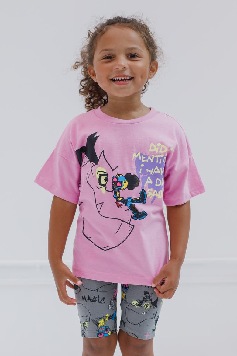 Moon Girl and Devil Dinosaur 2-Piece Tee and Bike Shorts Set, Alternate, color, Purple Devil Dinosaur