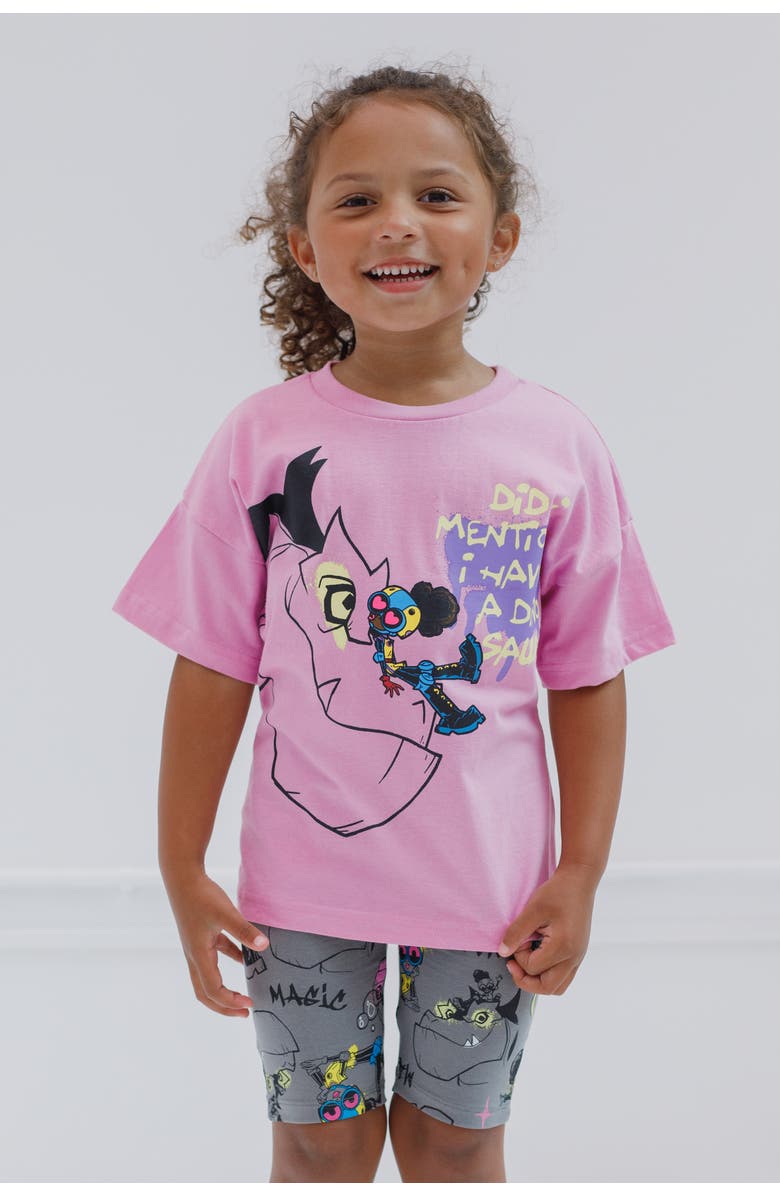 Marvel Moon Girl and Devil Dinosaur 2-Piece Tee and Bike Shorts Set, Alternate, color, Purple Devil Dinosaur