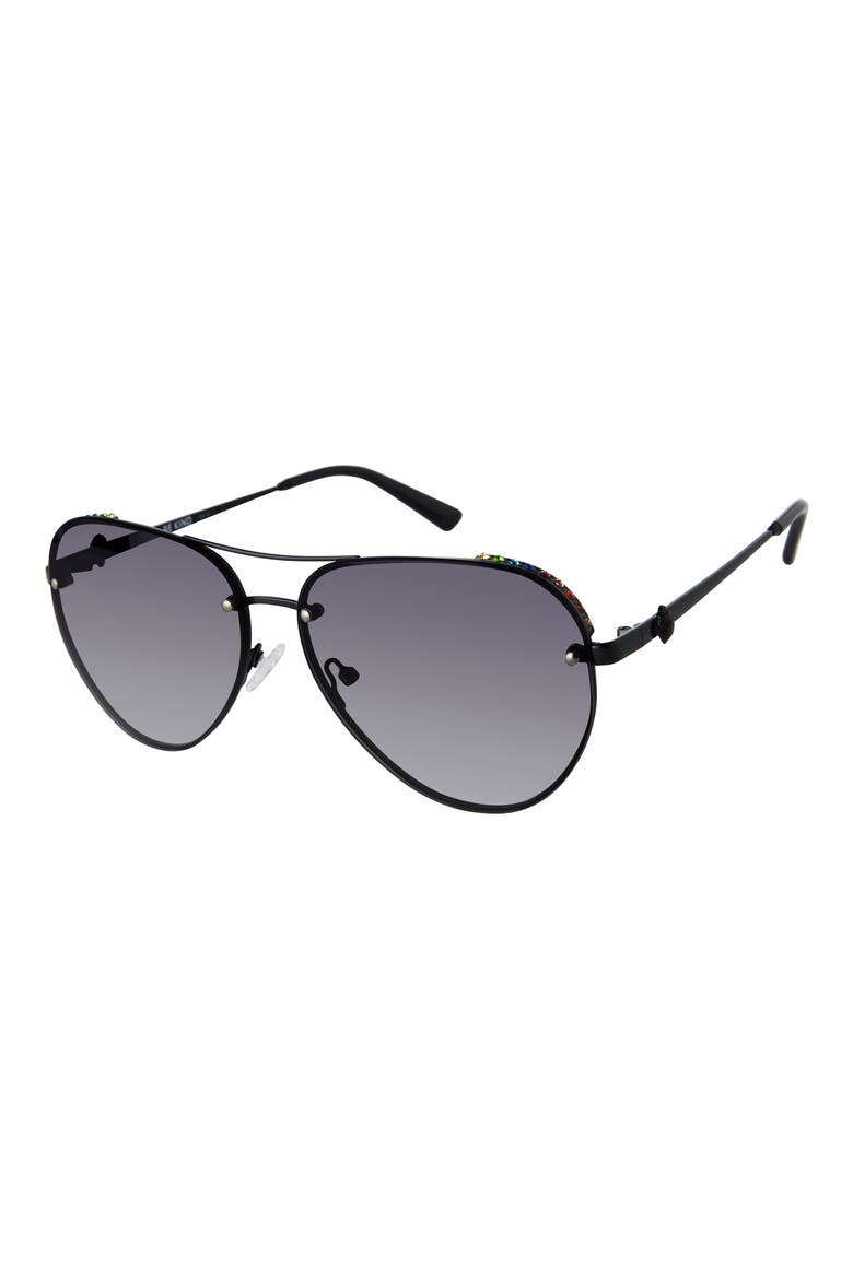 60mm Aviator Sunglasses, Alternate, color, BLACK/ GRAY GRADIENT