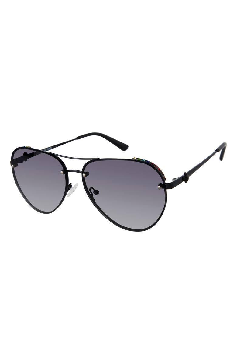 Kurt Geiger London 60mm Aviator Sunglasses, Alternate, color, Black/ Gray Gradient