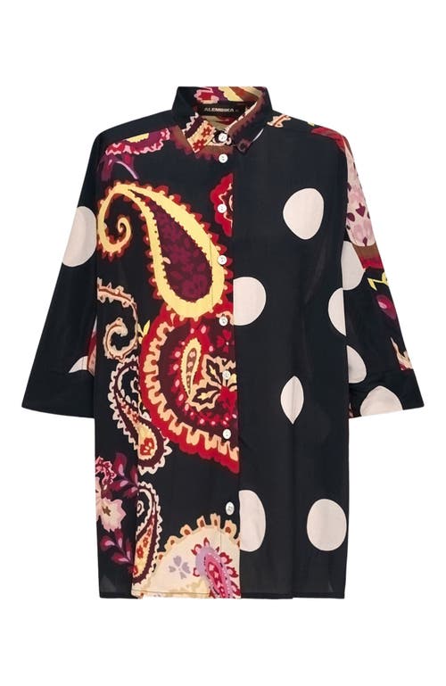 Alembika Fiesta Mixed Print  Button-up Shirt In Multi