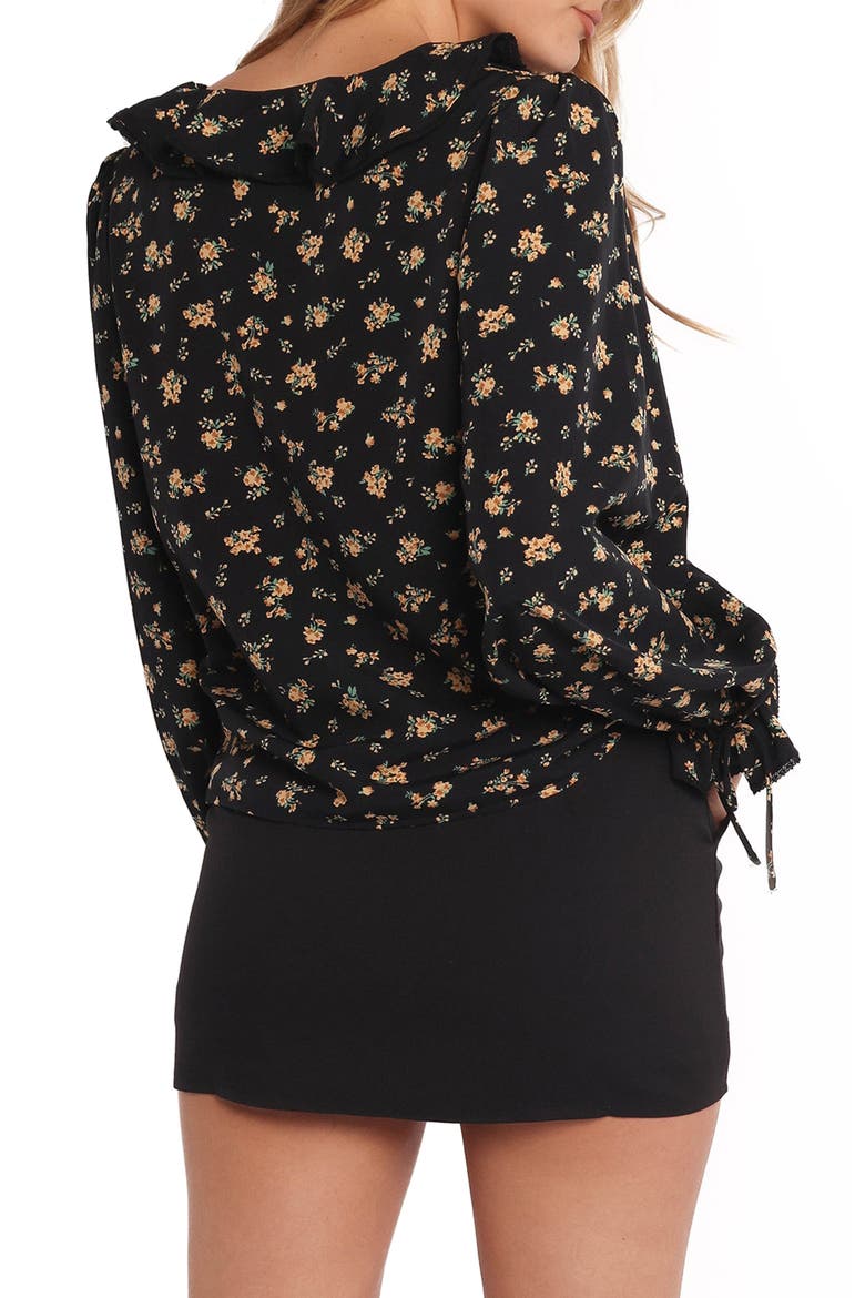 Polli Floral Ruffle Top, Alternate, color, BLACK FLORAL