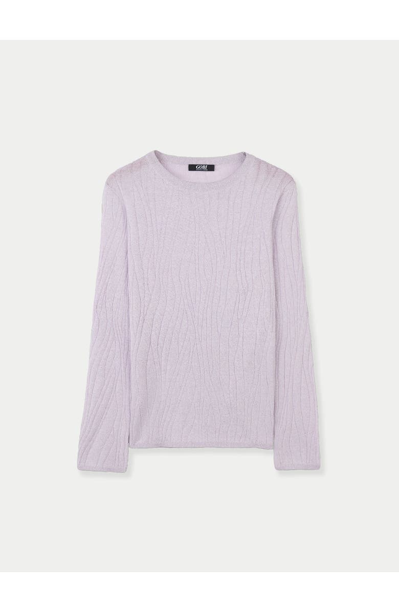 GOBI Mongolian Cashmere Cashmere Silk Sweater with Silver Threading, Main, color, Orchid Tint