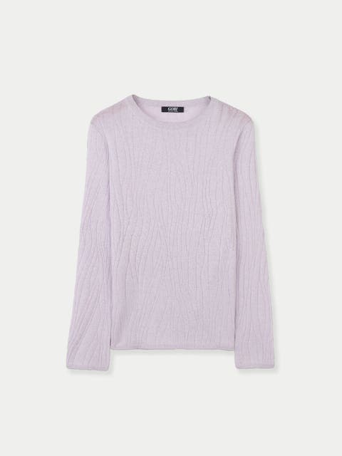 Cashmere Silk Sweater with Silver Threading