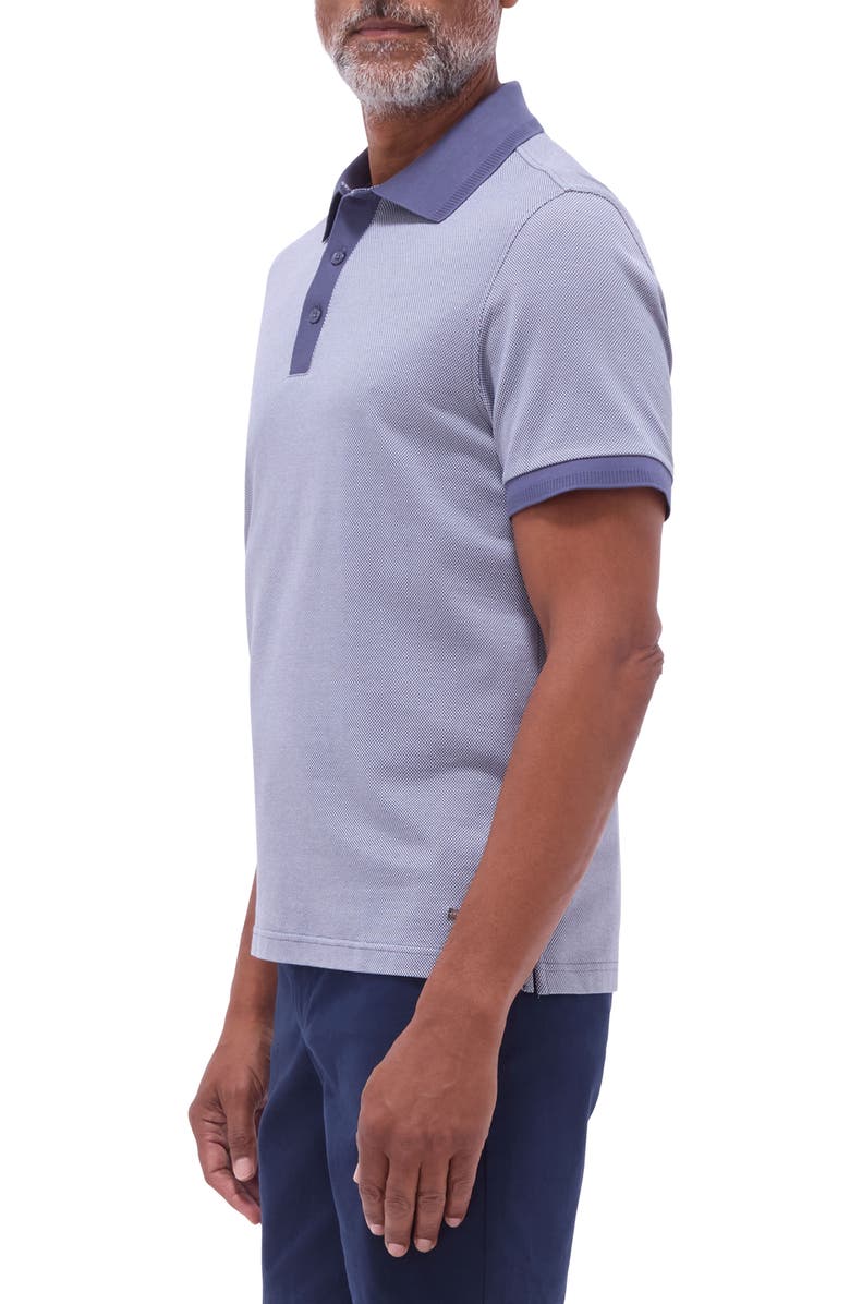 Bugatchi Tipped Cotton Piqué Polo, Alternate, color, Graphite