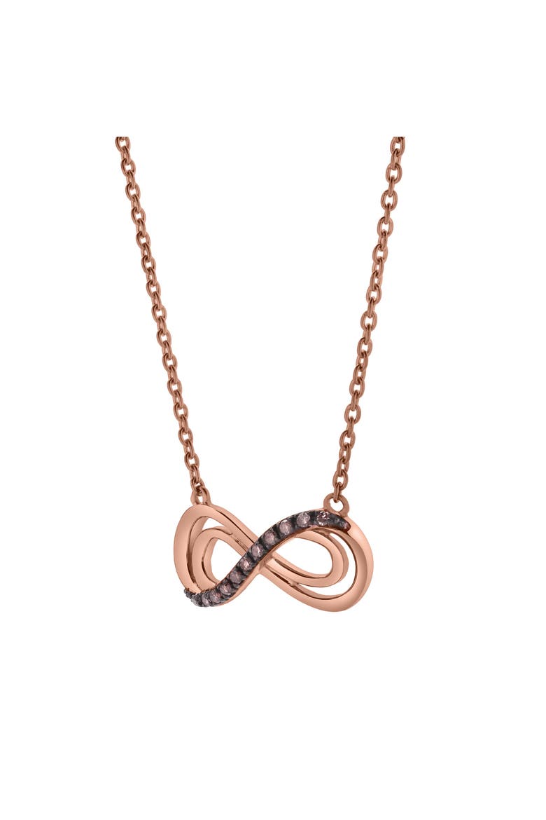 Calyra Sterling Silver 0.08 Ct Diamond Infinity Necklace, Alternate, color, Pink Rhodium Sterling Silver