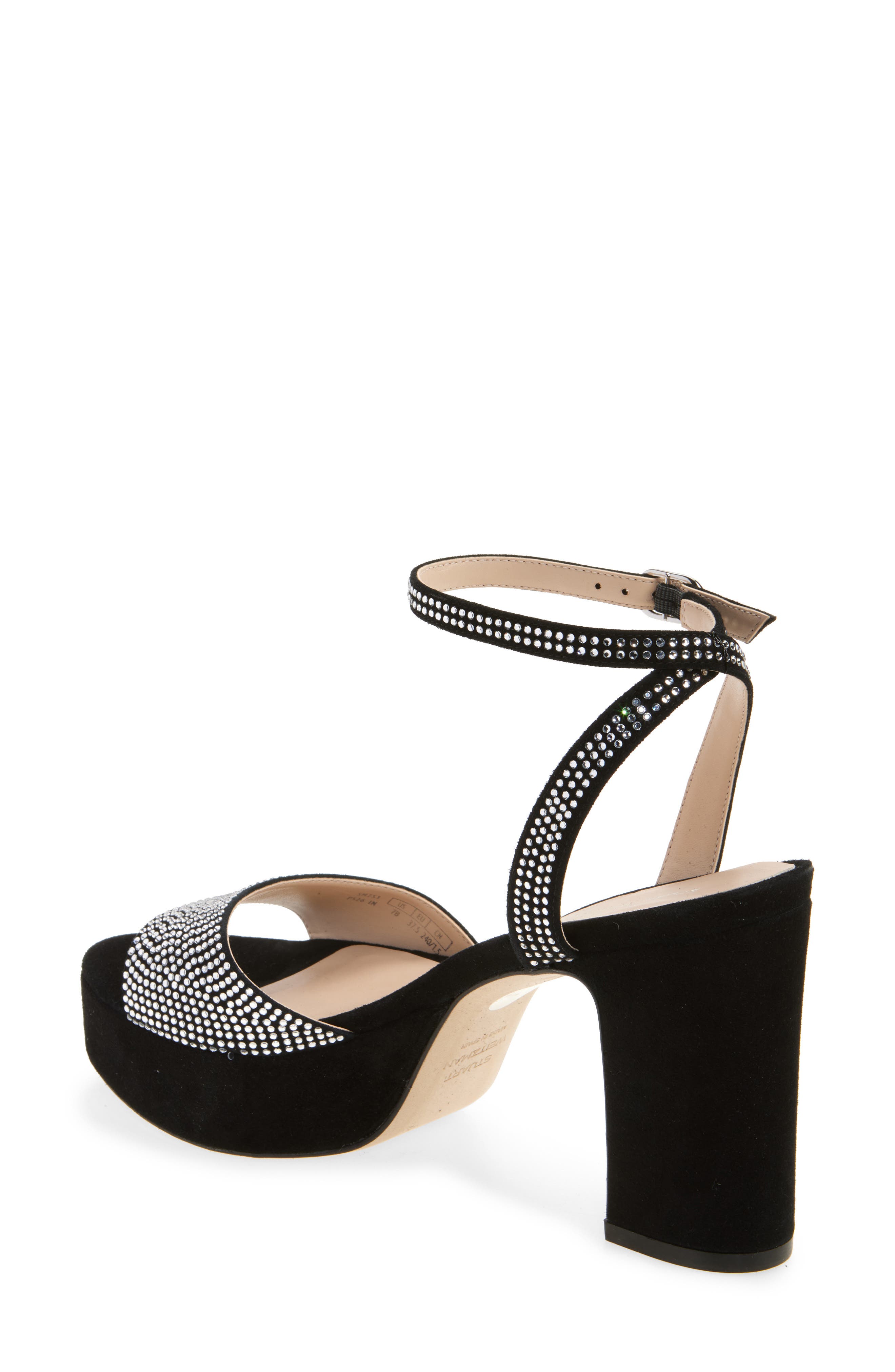 Stuart Weitzman Alaina Crystal Platform Sandal, Alternate, color, Clear/ Black