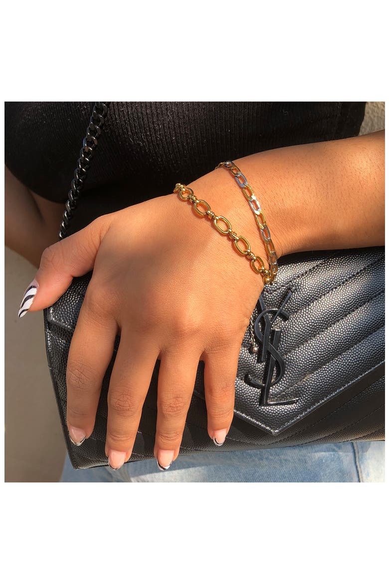 Oval Link Bracelet, Alternate, color, GOLD