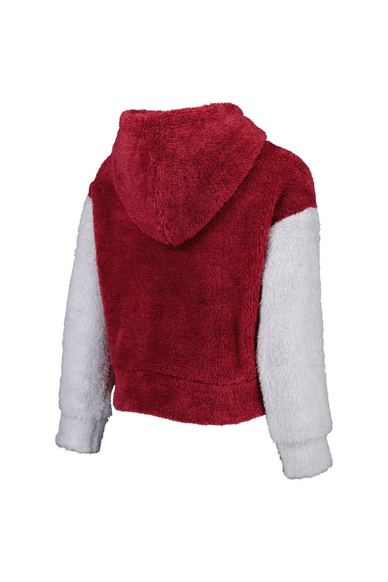 Girls Youth Burgundy/Gray Washington Commanders Game Time Teddy Fleece Pullover Hoodie, Alternate, color, Burgundy