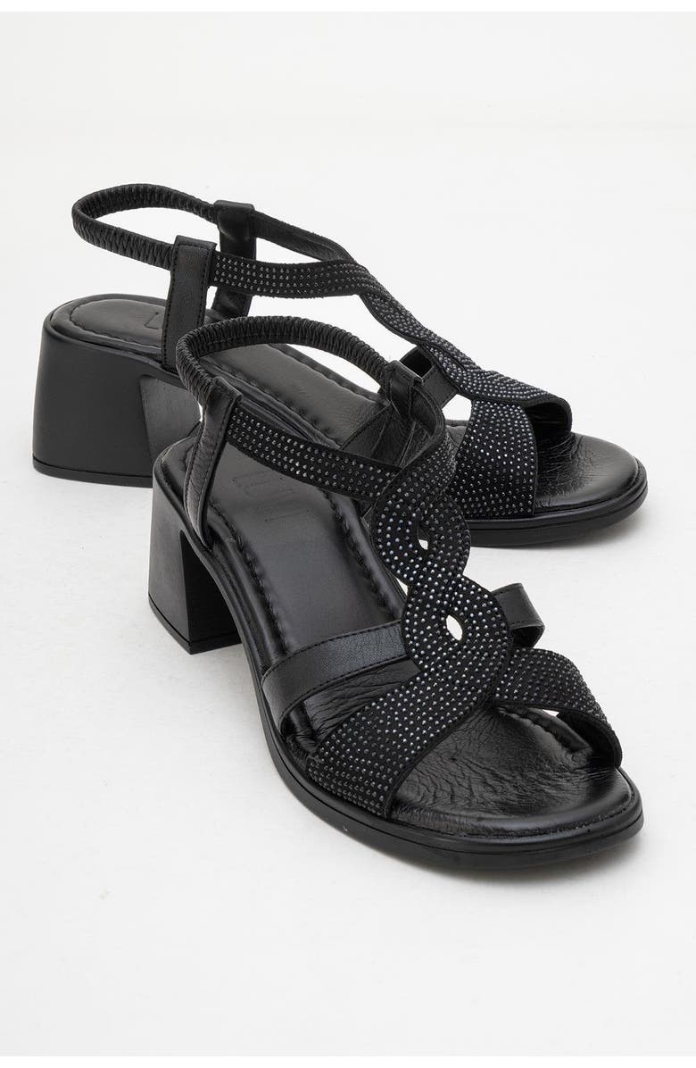 Forever & Always Shoes Dolen Leather Chunky Sandal, Main, color, Black Leather