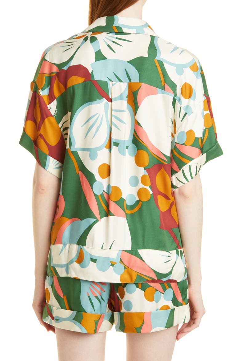 Talah Boxy Button-Up Shirt, Alternate, color, GREEN