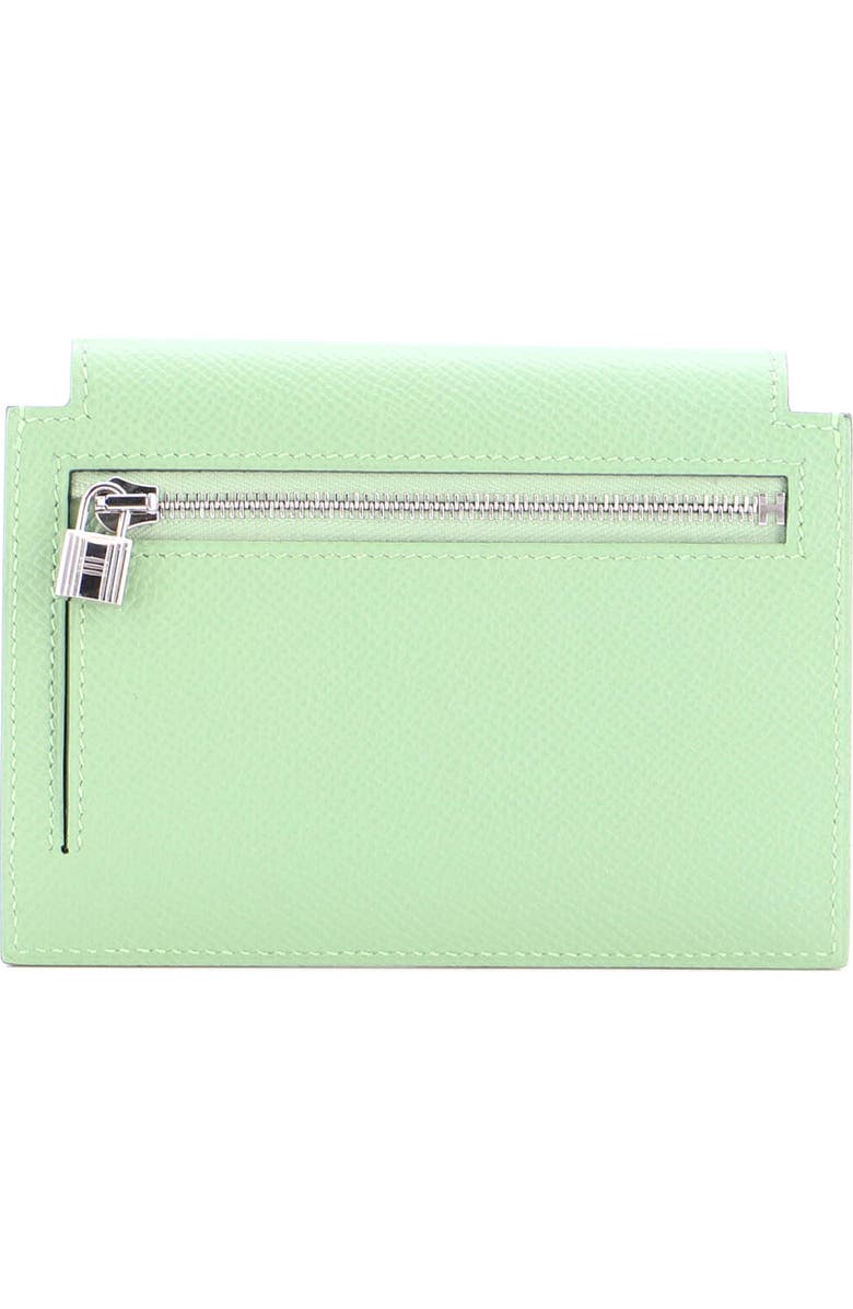 Pre-Owned Hermes Kelly Pocket Compact Wallet Epsom, Alternate, color, Vert Criquet