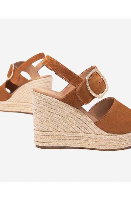 Nerogiardini Suede Buckled Strap Espadrille Wedge Sandals In Brown